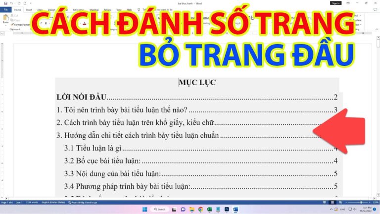 Cách đánh Số Trang Trong Word Không Tính Trang Bìa