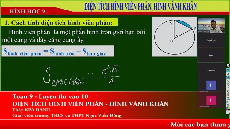 Công Thức Tính Diện Tích Hình Viên Phân